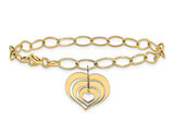 14K Yellow Gold Triple Heart Link Bracelet (7 inches) 